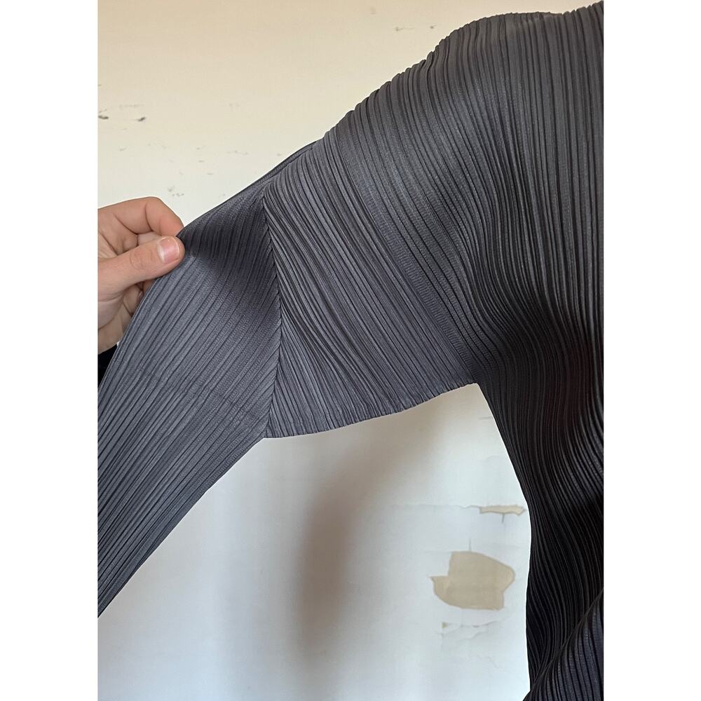 Issey Miyake Grey Women's XS Long Sleeve Top Pleats Please Collection - Picture 8 of 10